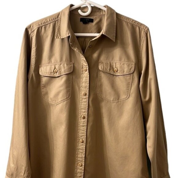 J. Crew Khaki Military Style Utility Shirt NWOT - Picture 2 of 11